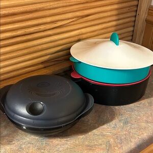 Tupperware Black and Teal Cookware Set